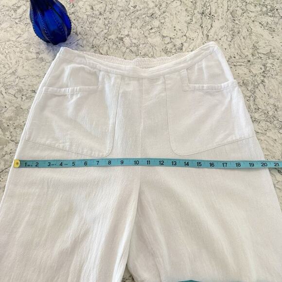 Soft Surroundings Pants Women’s Large L 10 White Straight Leg Cotton Pull On - Picture 11 of 13
